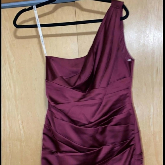 David's  Bridal One Shoulder Short Dress - Picture 5 of 11